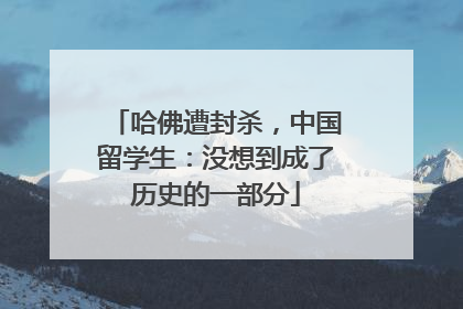 哈佛遭封杀，中国留学生：没想到成了历史的一部分