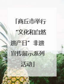 商丘市举行“文化和自然遗产日”非遗宣传展示系列活动