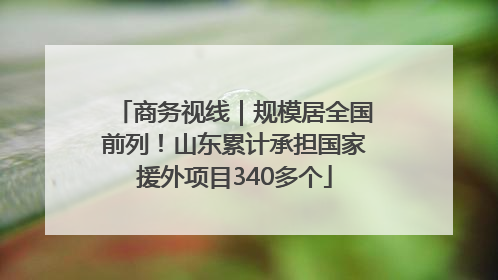 商务视线｜规模居全国前列！山东累计承担国家援外项目340多个