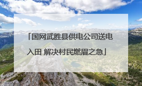 国网武胜县供电公司送电入田 解决村民燃眉之急