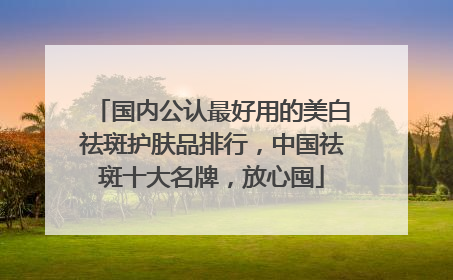 国内公认最好用的美白祛斑护肤品排行，中国祛斑十大名牌，放心囤