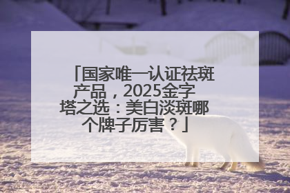 国家唯一认证祛斑产品，2025金字塔之选：美白淡斑哪个牌子厉害？