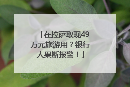 在拉萨取现49万元旅游用？银行人果断报警！