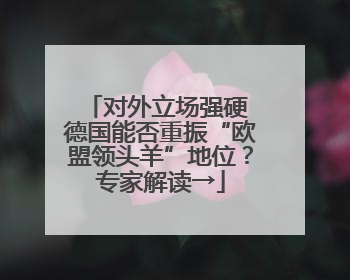 对外立场强硬 德国能否重振“欧盟领头羊”地位？专家解读→
