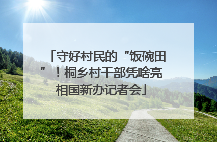 守好村民的“饭碗田”！桐乡村干部凭啥亮相国新办记者会