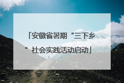 安徽省暑期“三下乡”社会实践活动启动