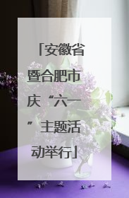 安徽省暨合肥市庆“六一”主题活动举行