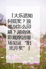 大乐透如何摇奖？顶呱刮怎么印刷？湖南体彩观摩团现场见证“阳光开奖”