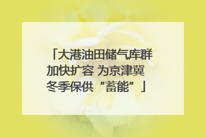 大港油田储气库群加快扩容 为京津冀冬季保供“蓄能”
