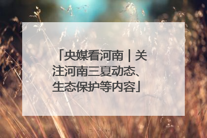 央媒看河南｜关注河南三夏动态、生态保护等内容