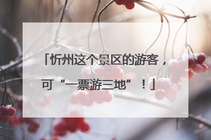 忻州这个景区的游客，可“一票游三地”！