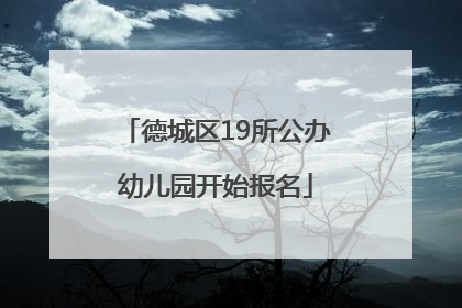 德城区19所公办幼儿园开始报名