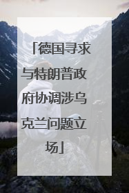 德国寻求与特朗普政府协调涉乌克兰问题立场