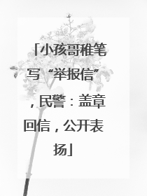 小孩哥稚笔写“举报信”，民警：盖章回信，公开表扬