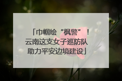 巾帼绘“枫警”！云南这支女子巡防队助力平安边境建设
