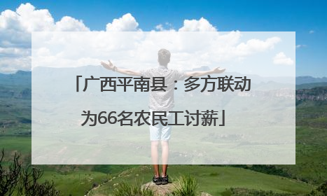 广西平南县：多方联动为66名农民工讨薪