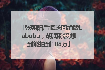 张朝阳后悔送回绝版Labubu，胡润称没想到能拍到108万