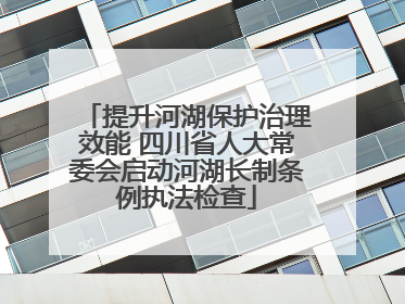提升河湖保护治理效能 四川省人大常委会启动河湖长制条例执法检查