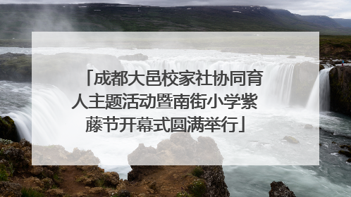 成都大邑校家社协同育人主题活动暨南街小学紫藤节开幕式圆满举行