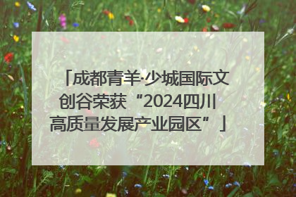 成都青羊·少城国际文创谷荣获“2024四川高质量发展产业园区”