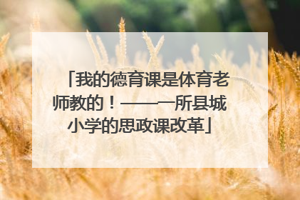 我的德育课是体育老师教的！——一所县城小学的思政课改革