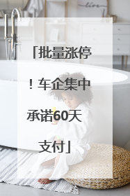 批量涨停！车企集中承诺60天支付