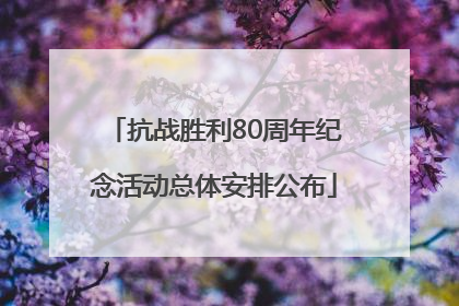 抗战胜利80周年纪念活动总体安排公布