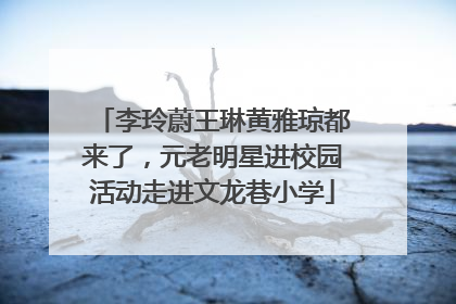 李玲蔚王琳黄雅琼都来了，元老明星进校园活动走进文龙巷小学