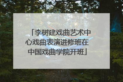 李树建戏曲艺术中心戏曲表演进修班在中国戏曲学院开班