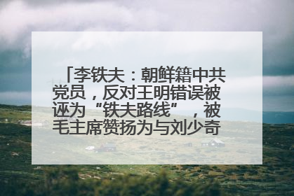 李铁夫：朝鲜籍中共党员，反对王明错误被诬为“铁夫路线”，被毛主席赞扬为与刘少奇并列的正确路线代表