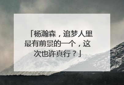 杨瀚森，追梦人里最有前景的一个，这次也许真行？