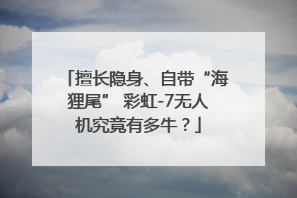 擅长隐身、自带“海狸尾” 彩虹-7无人机究竟有多牛？