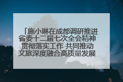 施小琳在成都调研推进省委十二届七次全会精神贯彻落实工作 共同推动文旅深度融合高质量发展 加快打造支柱产业民生产业幸福产业