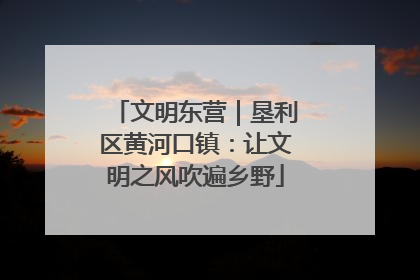 文明东营｜垦利区黄河口镇：让文明之风吹遍乡野