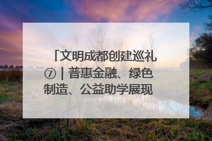 文明成都创建巡礼⑦｜普惠金融、绿色制造、公益助学展现城市文明底色