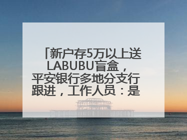 新户存5万以上送LABUBU盲盒，平安银行多地分支行跟进，工作人员：是行里统一的，进货渠道不清楚