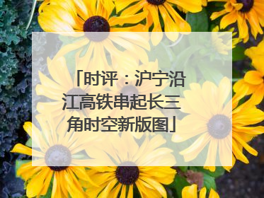 时评：沪宁沿江高铁串起长三角时空新版图