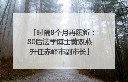 时隔8个月再履新：80后法学博士黄双燕升任赤峰市副市长