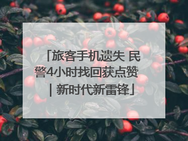 旅客手机遗失 民警4小时找回获点赞｜新时代新雷锋