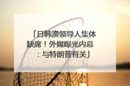 日韩澳领导人集体缺席！外媒曝光内幕：与特朗普有关