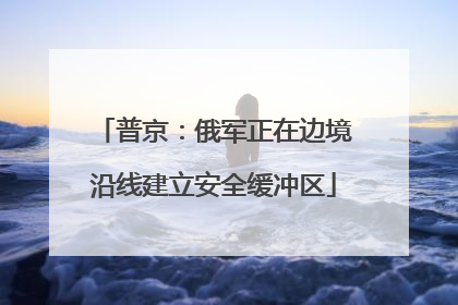 普京：俄军正在边境沿线建立安全缓冲区