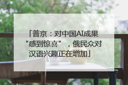 普京：对中国AI成果“感到惊喜”，俄民众对汉语兴趣正在增加