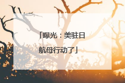曝光：美驻日航母行动了