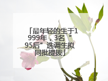 最年轻的生于1999年，3名“95后”选调生拟同批提拔
