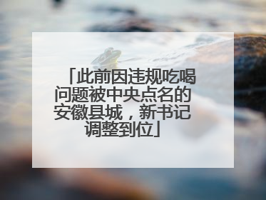 此前因违规吃喝问题被中央点名的安徽县城，新书记调整到位