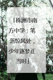 株洲市南方中学：笔落惊风处，少年逐梦正当时