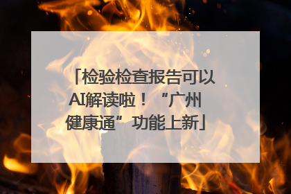 检验检查报告可以AI解读啦！“广州健康通”功能上新