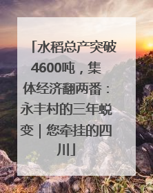 水稻总产突破4600吨，集体经济翻两番：永丰村的三年蜕变｜您牵挂的四川