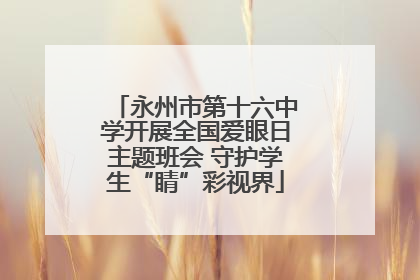 永州市第十六中学开展全国爱眼日主题班会 守护学生“睛”彩视界