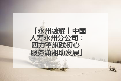 永州融耀丨中国人寿永州分公司：四力擎旗践初心 服务潇湘助发展